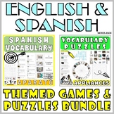 Spanish English Vocabulary Games Puzzles Flash Cards APPLIANCES