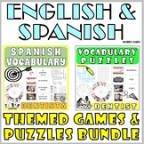 Spanish English Vocabulary Games Puzzles Flash Cards DENTIST