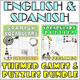 Spanish English Vocabulary Games Puzzles Flash Cards FEELINGS