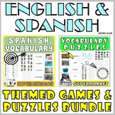 Spanish English Vocabulary Games Puzzles Flash Cards SUPERMARKET