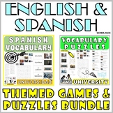 Spanish English Vocabulary Games Puzzles Flash Cards UNIVERSITY