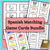Spanish English Vocabulary Matching Game Cards Bundle for 