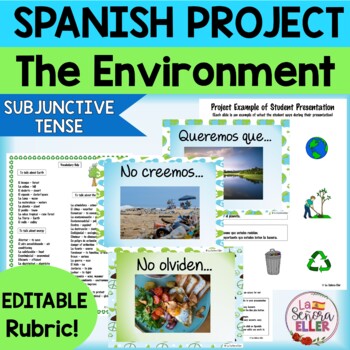 Preview of Spanish Environment Subjunctive Project | WEIRDO Spanish Project | Earth Day