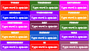 Spanish Español Days Of Week Identify (type Answer)activity - Google Slides