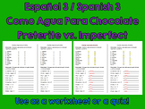 Spanish Español Preterite versus Imperfect Worksheet Quiz & Key