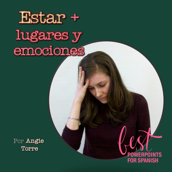 Preview of Spanish Estar, Places and Emotions PowerPoint and INB Activities