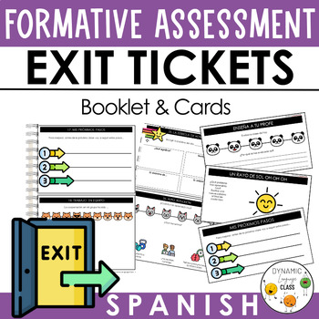 Preview of Spanish Exit Tickets - Booklet and Exit Slips Format - Spanish Classroom Routine
