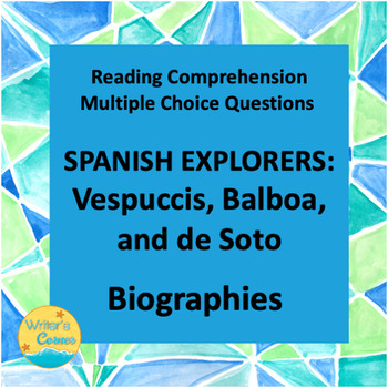 Preview of Spanish Explorers: Vespuccis, Balboa, de Soto, Biographies, Google Form Quiz