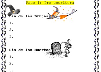 Preview of Spanish Expository Writing: Comparing Day of the Dead to Halloween