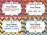 Spanish Extended Form, Standard Form & Word Form Task Cards