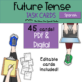 Spanish FUTURE Tense Task Cards! 45 Cards! Editable! (regu