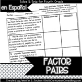 Spanish Factor Pairs Math Activity Solve and Snip® Interac