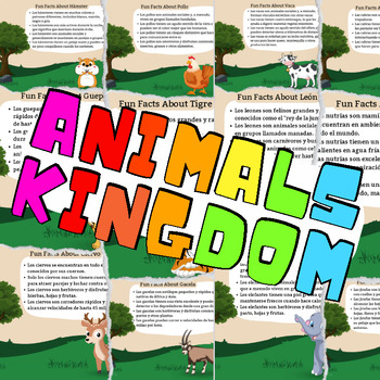 Preview of Spanish Facts For 8 Types of Animal Kingdom - 8 IN 1 BUNDLE