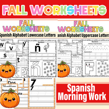 Preview of Spanish Fall Math Reading Phonics and Literacy|October Morning Work First Grade