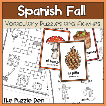 Preview of Spanish Fall Puzzles and Activities for Grades 1 to 6