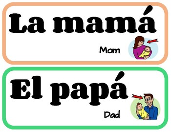 our family labels for learning clipart