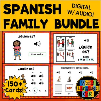 Preview of SPANISH FAMILY BOOM CARDS ⭐ Spanish Boom Cards ⭐Digital Task Cards Flashcards