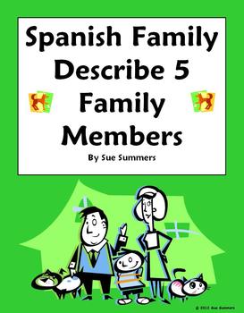 Preview of Spanish Family - Describe 5 Family Members - La Familia