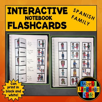 Preview of Spanish Family Flashcards Family Members Interactive Notebook Familia