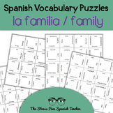 Spanish Family LA FAMILIA Vocabulary Puzzles