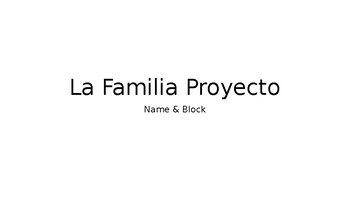 Preview of Spanish Family Project Template