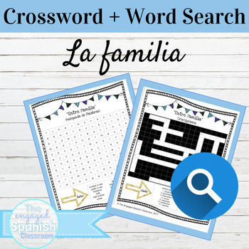 Spanish Family Vocab Word Search and Crossword With Answer Keys TPT