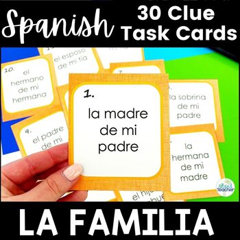 Preview of La Familia Spanish Activity Family Vocabulary Task Cards