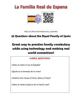 Preview of Spanish Family Webquest - Spain's Royal Family - La Familia Real