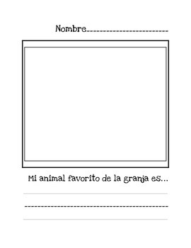 Spanish Farm Animal Worksheet Mi Animal Favorito De La Granja Tpt