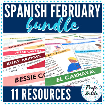 Preview of Spanish February Resource Activity Bundle