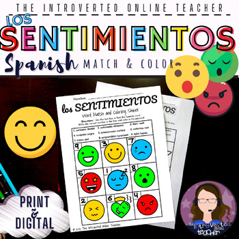 Spanish Feelings Sentimientos Vocabulary Coloring Worksheets | Print ...