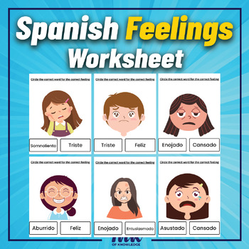 Spanish Feelings Worksheet. Printable posters to learn feelings and ...