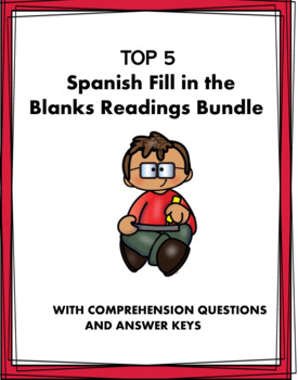 Preview of Spanish Fill in the Blanks Reading Bundle: TOP 5 Resources @30% off!