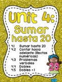 Spanish First Grade Math Unit 4: Sumar hasta 20 (Giant Add