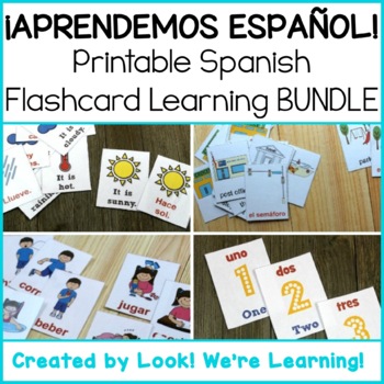 Spanish Flashcard Learning Bundle - ¡Aprendemos Español! by Look We're ...