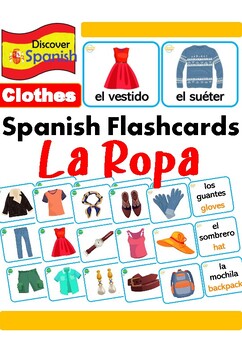 Spanish Flashcards - Clothes / La Ropa by Discover Languages | TpT