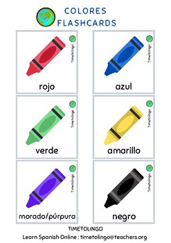 Preview of Spanish Flashcards- Colors / Colores
