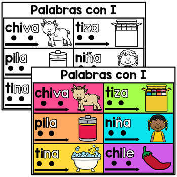 Spanish Fluency Book - Sílabas y Palabras con I by The Bilingual Rainbow