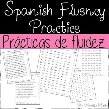 Preview of Spanish Fluency Practice Pages (Prácticas de fluidez)