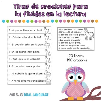 Preview of Spanish Reading Fluency Strips . Practica de fluidez para la lectura