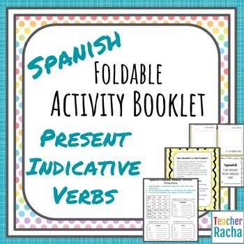 Preview of Spanish Foldable Activity Booklet (Present Indicative Verbs)