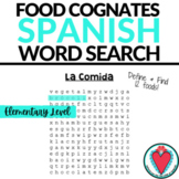 Spanish Word Search - Food Cognates Vocabulary - Elementary or Beginning Spanish