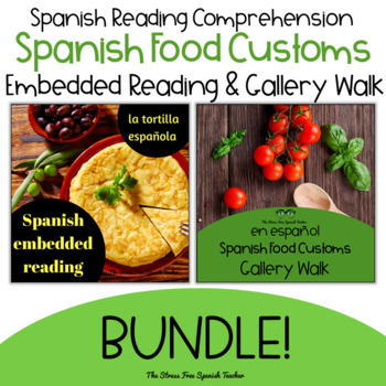 Preview of Spanish Food Culture BUNDLE Embedded Reading and Gallery Walk