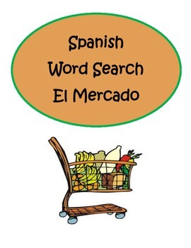 Preview of Spanish Food Market Word Search Build Vocabulary Improve Spelling