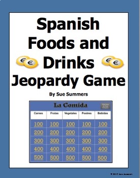 Preview of Spanish Food Jeopardy Game - La Comida