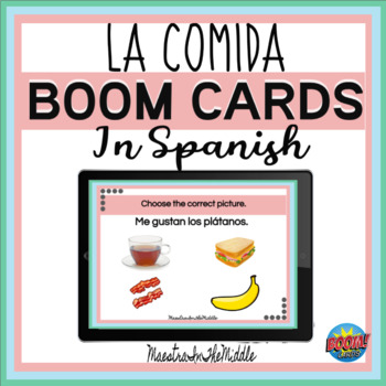 Preview of Spanish Food La Comida BOOM Cards Digital Task Cards