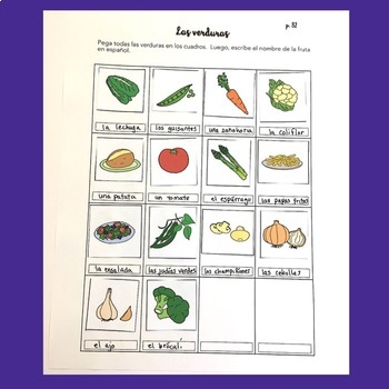 Spanish Food La comida Interactive Notebook Activities by Angie Torre