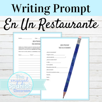 Preview of Spanish Restaurant Conversation Writing activity
