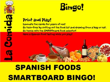 Preview of Spanish Food SMARTboard Bingo and SMARTboard Food Selector; Spain, Culinary
