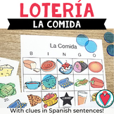 Spanish Food Vocabulary Unit Bingo Game with pictures - Lo
